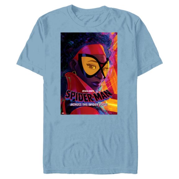 Marvel Spider-Man: Across the Spider-Verse Jessica Poster - Short Sleeve Blended T-Shirt for Adults - Customized-Ocean Blue
