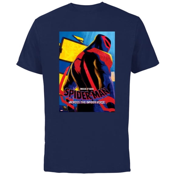 Marvel Spider-Man: Across the Spider-Verse Miguel Poster - Short Sleeve Cotton T-Shirt for Adults - Customized-Navy