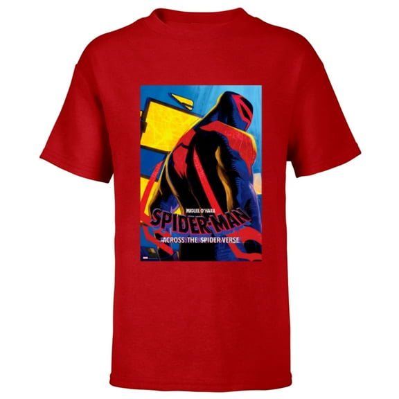 Marvel Spider-Man: Across the Spider-Verse Miguel Poster - Short Sleeve T-Shirt for Kids - Customized-Red