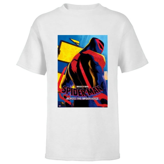 Marvel Spider-Man: Across the Spider-Verse Miguel Poster - Short Sleeve T-Shirt for Kids - Customized-White