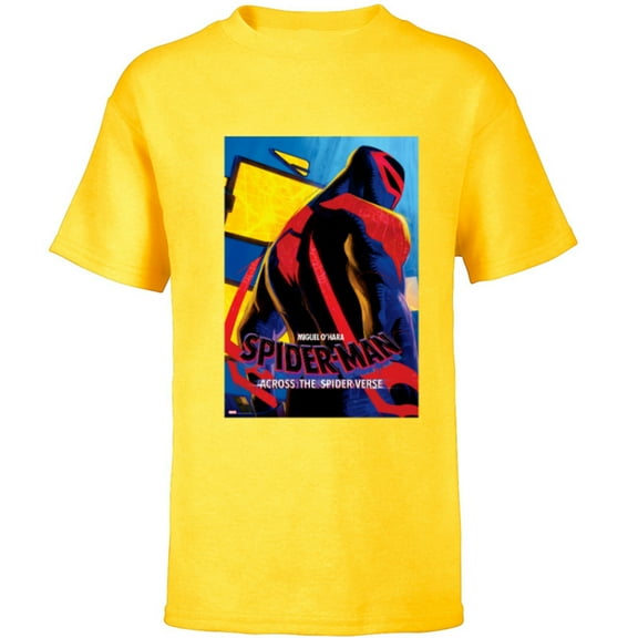 Marvel Spider-Man: Across the Spider-Verse Miguel Poster - Short Sleeve T-Shirt for Kids - Customized-Yellow