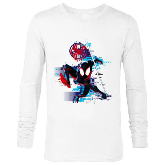 Marvel Spider-Man: Across the Spider-Verse Miles Glitch - Long Sleeve T-Shirt for Men - Customized-White