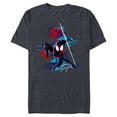 thumbnail image 1 of Marvel Spider-Man: Across the Spider-Verse Miles Glitch - Short Sleeve Blended T-Shirt for Adults - Customized-Navy Heather, 1 of 5