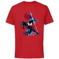 thumbnail image 1 of Marvel Spider-Man: Across the Spider-Verse Miles Glitch - Short Sleeve Cotton T-Shirt for Adults - Customized-Red, 1 of 5