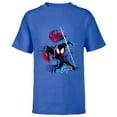 thumbnail image 1 of Marvel Spider-Man: Across the Spider-Verse Miles Glitch - Short Sleeve T-Shirt for Kids - Customized-Royal, 1 of 5