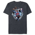 thumbnail image 1 of Marvel Spider-Man: Across the Spider-Verse Miles Gwen Hobie - Short Sleeve Blended T-Shirt for Adults - Customized-Navy Heather, 1 of 5