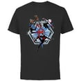 thumbnail image 1 of Marvel Spider-Man: Across the Spider-Verse Miles Gwen Hobie - Short Sleeve Cotton T-Shirt for Adults - Customized-Black, 1 of 5