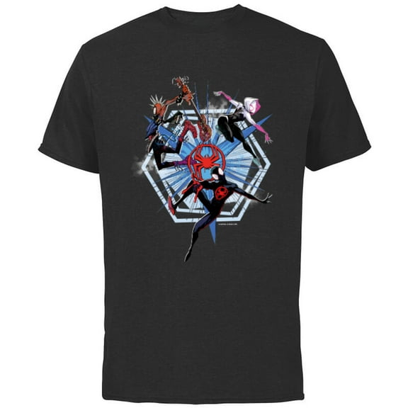 Marvel Spider-Man: Across the Spider-Verse Miles Gwen Hobie - Short Sleeve Cotton T-Shirt for Adults - Customized-Black
