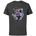 thumbnail image 1 of Marvel Spider-Man: Across the Spider-Verse Miles Gwen Hobie - Short Sleeve Cotton T-Shirt for Adults - Customized-Charcoal Heather, 1 of 5