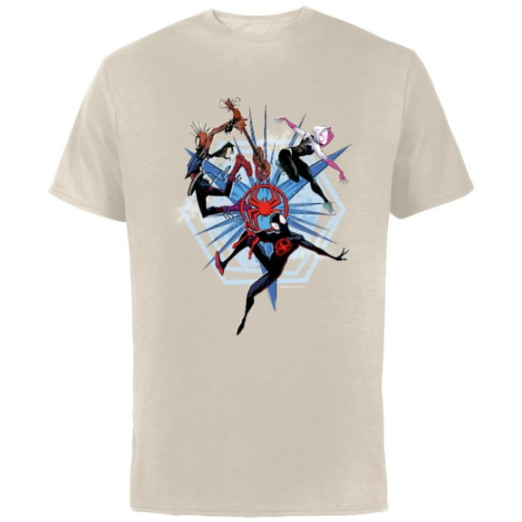 Marvel Spider-Man: Across the Spider-Verse Miles Gwen Hobie - Short Sleeve Cotton T-Shirt for Adults - Customized-Natural
