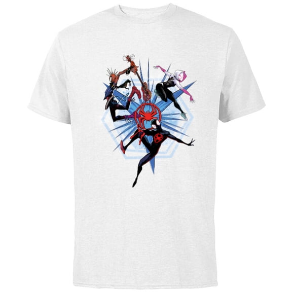 Marvel Spider-Man: Across the Spider-Verse Miles Gwen Hobie - Short Sleeve Cotton T-Shirt for Adults - Customized-White