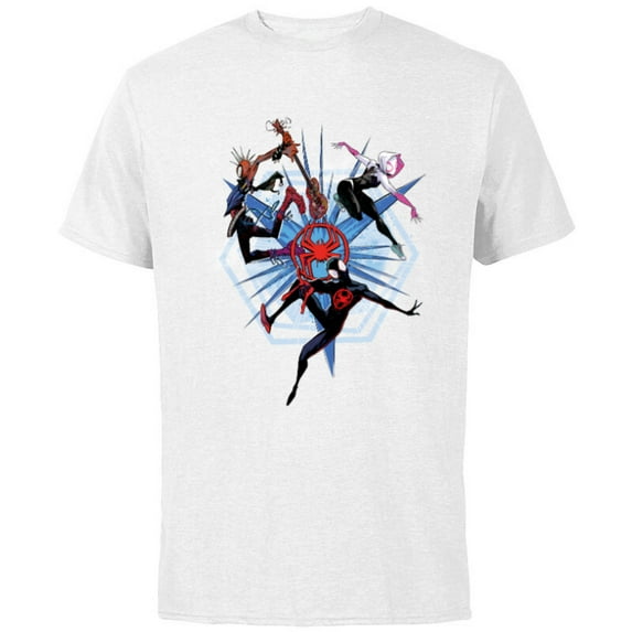 Marvel Spider-Man: Across the Spider-Verse Miles Gwen Hobie - Short Sleeve Cotton T-Shirt for Adults - Customized-White