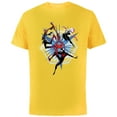 thumbnail image 1 of Marvel Spider-Man: Across the Spider-Verse Miles Gwen Hobie - Short Sleeve Cotton T-Shirt for Adults - Customized-Yellow, 1 of 5