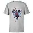 thumbnail image 1 of Marvel Spider-Man: Across the Spider-Verse Miles Gwen Hobie - Short Sleeve T-Shirt for Kids - Customized-Athletic Heather, 1 of 5