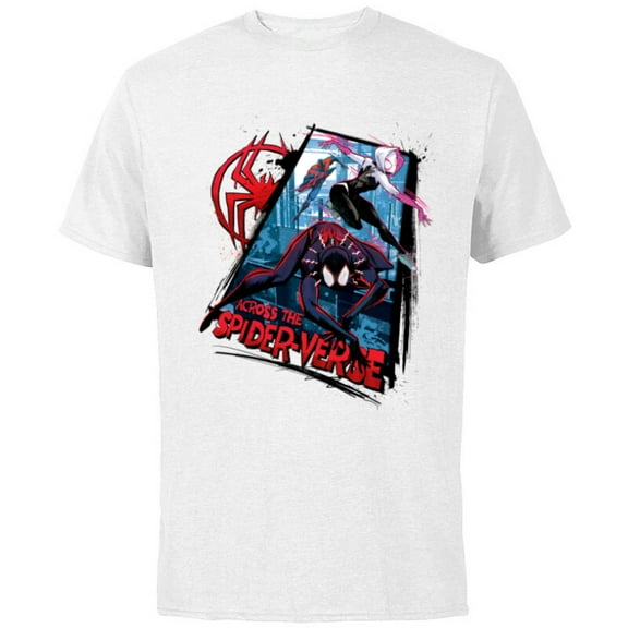 Marvel Spider-Man: Across the Spider-Verse Miles Gwen Miguel - Short Sleeve Cotton T-Shirt for Adults - Customized-White