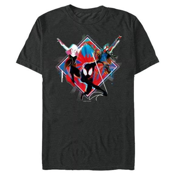 Marvel Spider-Man: Across the Spider-Verse Miles Hobie Gwen - Short Sleeve Blended T-Shirt for Adults - Customized-Dark Heather