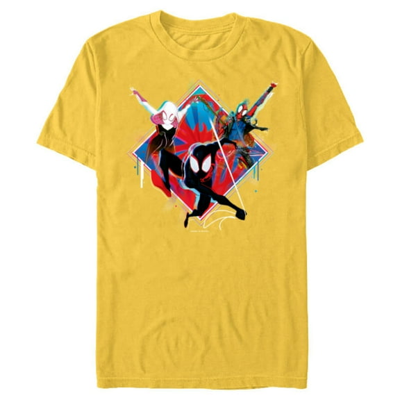 Marvel Spider-Man: Across the Spider-Verse Miles Hobie Gwen - Short Sleeve Blended T-Shirt for Adults - Customized-Yellow