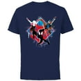 thumbnail image 1 of Marvel Spider-Man: Across the Spider-Verse Miles Hobie Gwen - Short Sleeve Cotton T-Shirt for Adults - Customized-Navy, 1 of 5