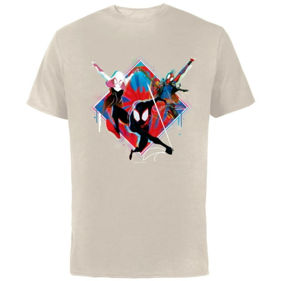 Marvel Spider-Man: Across the Spider-Verse Miles Hobie Gwen - Short Sleeve Cotton T-Shirt for Adults - Customized-Natural