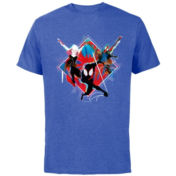 Marvel Spider-Man: Across the Spider-Verse Miles Hobie Gwen - Short Sleeve Cotton T-Shirt for Adults - Customized-Royal Heather