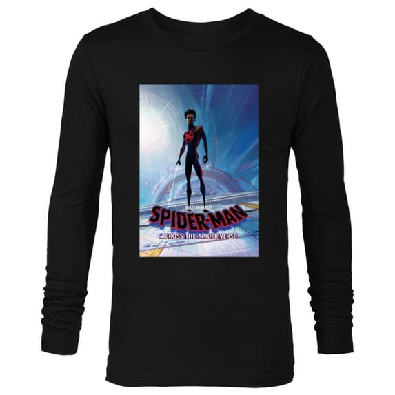 Marvel Spider-Man: Across the Spider-Verse Miles Poster - Long Sleeve T-Shirt for Men - Customized-Black