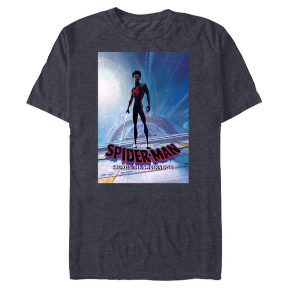 Marvel Spider-Man: Across the Spider-Verse Miles Poster - Short Sleeve Blended T-Shirt for Adults - Customized-Denim Snow Heather