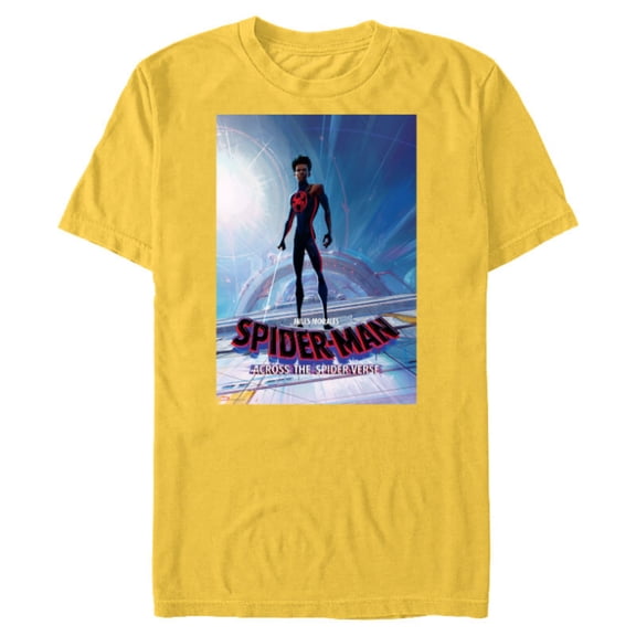 Marvel Spider-Man: Across the Spider-Verse Miles Poster - Short Sleeve Blended T-Shirt for Adults - Customized-Yellow