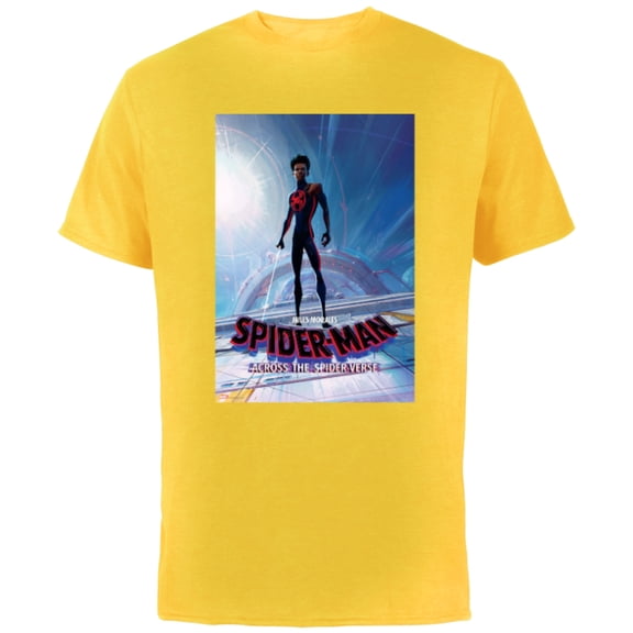 Marvel Spider-Man: Across the Spider-Verse Miles Poster - Short Sleeve Cotton T-Shirt for Adults - Customized-Yellow