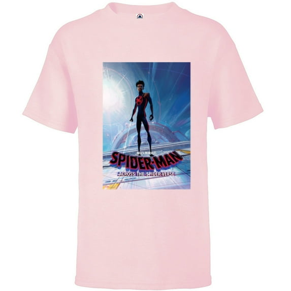 Marvel Spider-Man: Across the Spider-Verse Miles Poster - Short Sleeve T-Shirt for Kids - Customized-Soft Pink