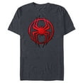 thumbnail image 1 of Marvel Spider-Man: Across the Spider-Verse Miles Symbol Dots - Short Sleeve Blended T-Shirt for Adults - Customized-Navy Heather, 1 of 5