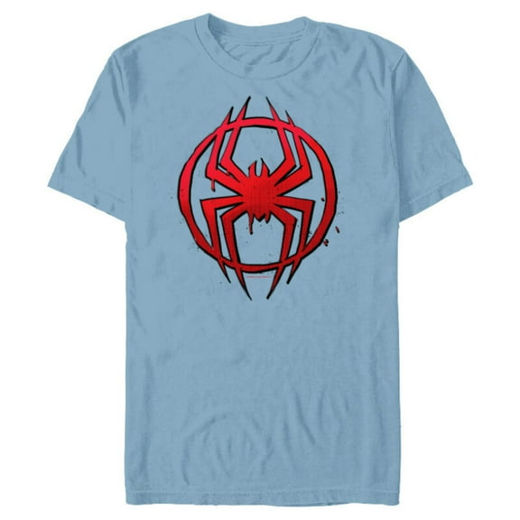 Marvel Spider-Man: Across the Spider-Verse Miles Symbol Dots - Short Sleeve Blended T-Shirt for Adults - Customized-Ocean Blue