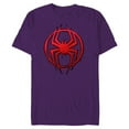 thumbnail image 1 of Marvel Spider-Man: Across the Spider-Verse Miles Symbol Dots - Short Sleeve Blended T-Shirt for Adults - Customized-Purple, 1 of 5