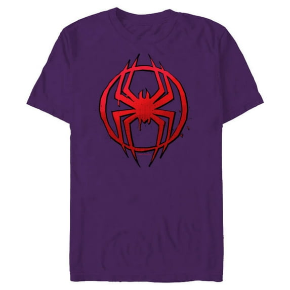 Marvel Spider-Man: Across the Spider-Verse Miles Symbol Dots - Short Sleeve Blended T-Shirt for Adults - Customized-Purple