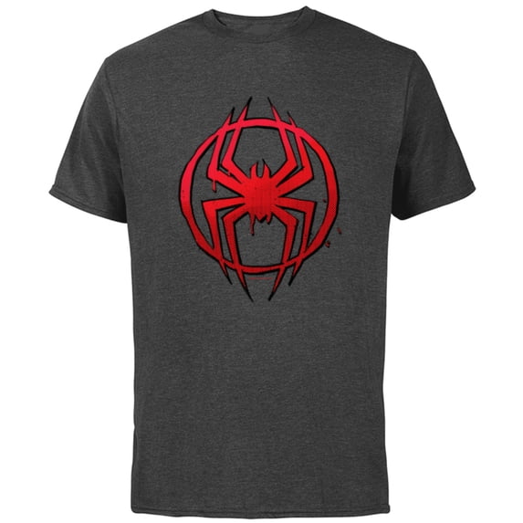 Marvel Spider-Man: Across the Spider-Verse Miles Symbol Dots - Short Sleeve Cotton T-Shirt for Adults - Customized-Charcoal