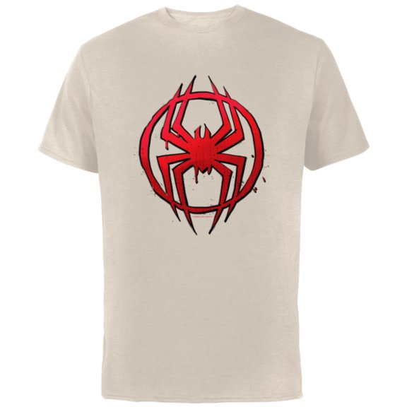Marvel Spider-Man: Across the Spider-Verse Miles Symbol Dots - Short Sleeve Cotton T-Shirt for Adults - Customized-Natural