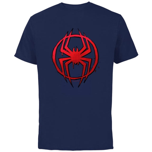 Marvel Spider-Man: Across the Spider-Verse Miles Symbol Dots - Short Sleeve Cotton T-Shirt for Adults - Customized-Navy