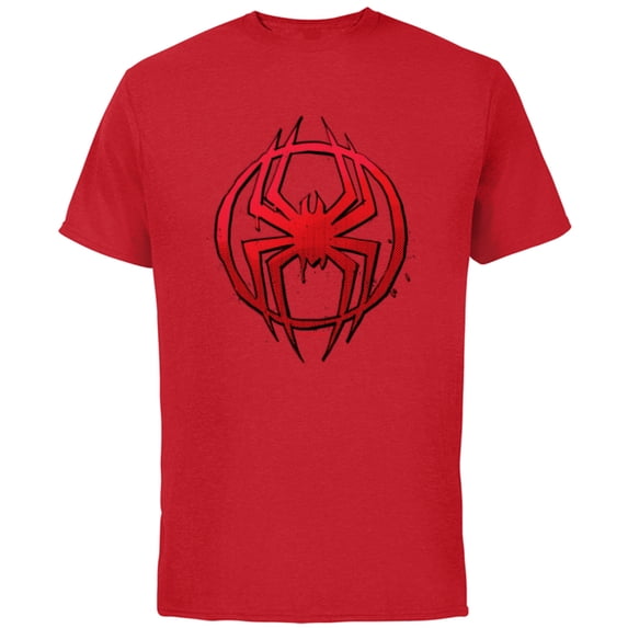 Marvel Spider-Man: Across the Spider-Verse Miles Symbol Dots - Short Sleeve Cotton T-Shirt for Adults - Customized-Red