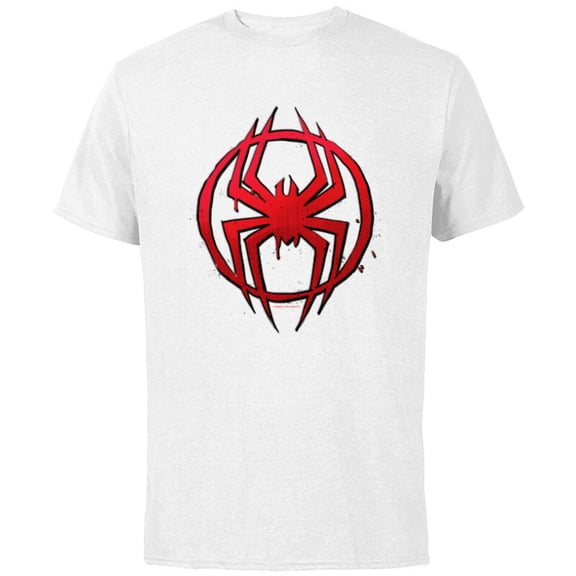 Marvel Spider-Man: Across the Spider-Verse Miles Symbol Dots - Short Sleeve Cotton T-Shirt for Adults - Customized-White