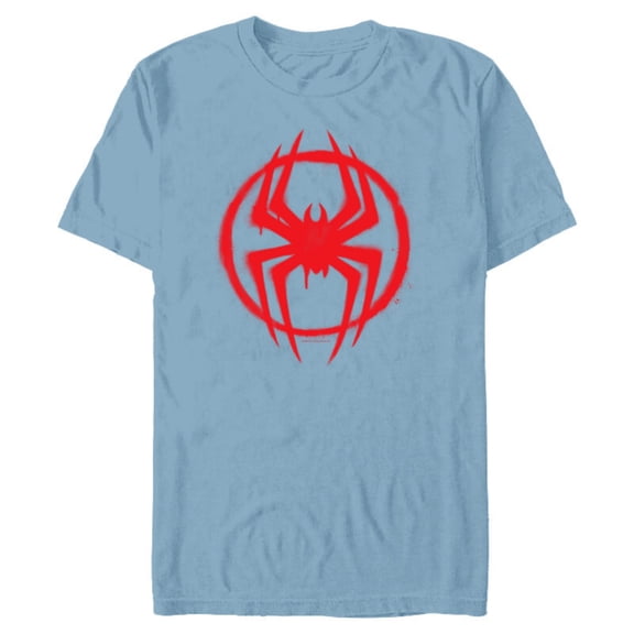 Marvel Spider-Man: Across the Spider-Verse Miles Symbol - Short Sleeve Blended T-Shirt for Adults - Customized-Ocean Blue