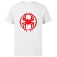 thumbnail image 1 of Marvel Spider-Man: Across the Spider-Verse Miles Symbol - Short Sleeve Cotton T-Shirt for Adults - Customized-White, 1 of 5
