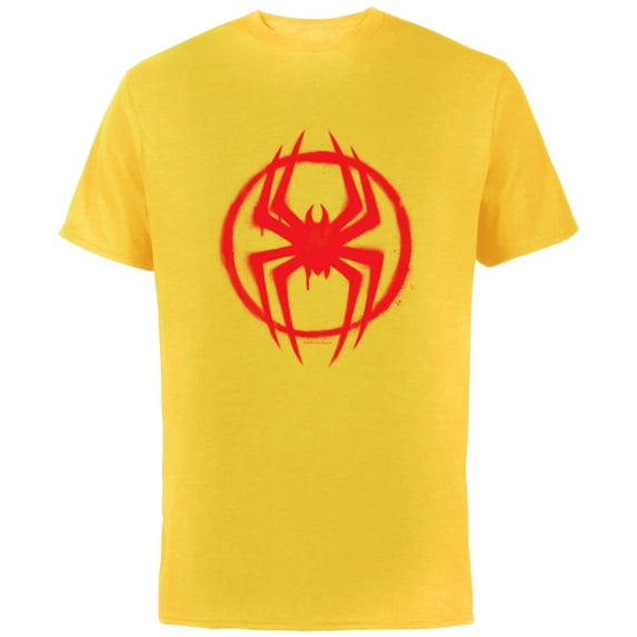 Marvel Spider-Man: Across the Spider-Verse Miles Symbol - Short Sleeve Cotton T-Shirt for Adults - Customized-Yellow