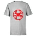 thumbnail image 1 of Marvel Spider-Man: Across the Spider-Verse Miles Symbol - Short Sleeve T-Shirt for Kids - Customized-Athletic Heather, 1 of 5