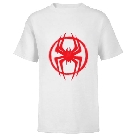 Marvel Spider-Man: Across the Spider-Verse Miles Symbol - Short Sleeve T-Shirt for Kids - Customized-White