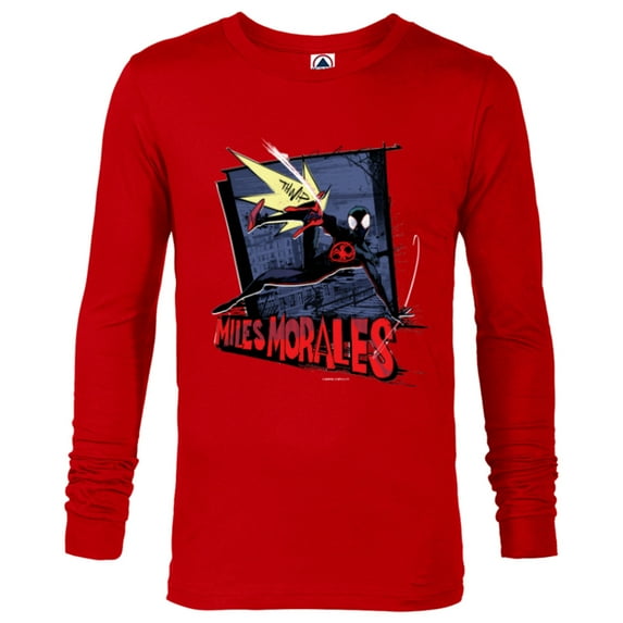 Marvel Spider-Man: Across the Spider-Verse Miles Web Thwip - Long Sleeve T-Shirt for Men - Customized-New Red