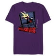 thumbnail image 1 of Marvel Spider-Man: Across the Spider-Verse Miles Web Thwip - Short Sleeve Blended T-Shirt for Adults - Customized-Purple, 1 of 5