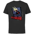thumbnail image 1 of Marvel Spider-Man: Across the Spider-Verse Miles Web Thwip - Short Sleeve Cotton T-Shirt for Adults - Customized-Black, 1 of 5