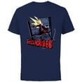 thumbnail image 1 of Marvel Spider-Man: Across the Spider-Verse Miles Web Thwip - Short Sleeve Cotton T-Shirt for Adults - Customized-Navy, 1 of 5