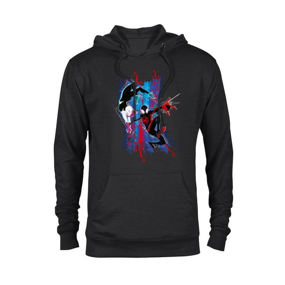 Marvel Spider-Man: Across the Spider-Verse Miles and Gwen - Pullover Hoodie for Adults - Customized-Black