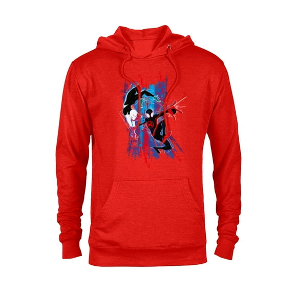 Marvel Spider-Man: Across the Spider-Verse Miles and Gwen - Pullover Hoodie for Adults - Customized-Red