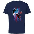 thumbnail image 1 of Marvel Spider-Man: Across the Spider-Verse Miles and Gwen - Short Sleeve Cotton T-Shirt for Adults - Customized-Navy, 1 of 5